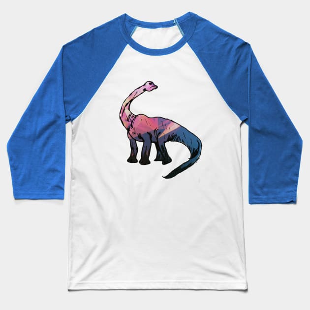 Brachiosaurus Baseball T-Shirt by Geometrico22